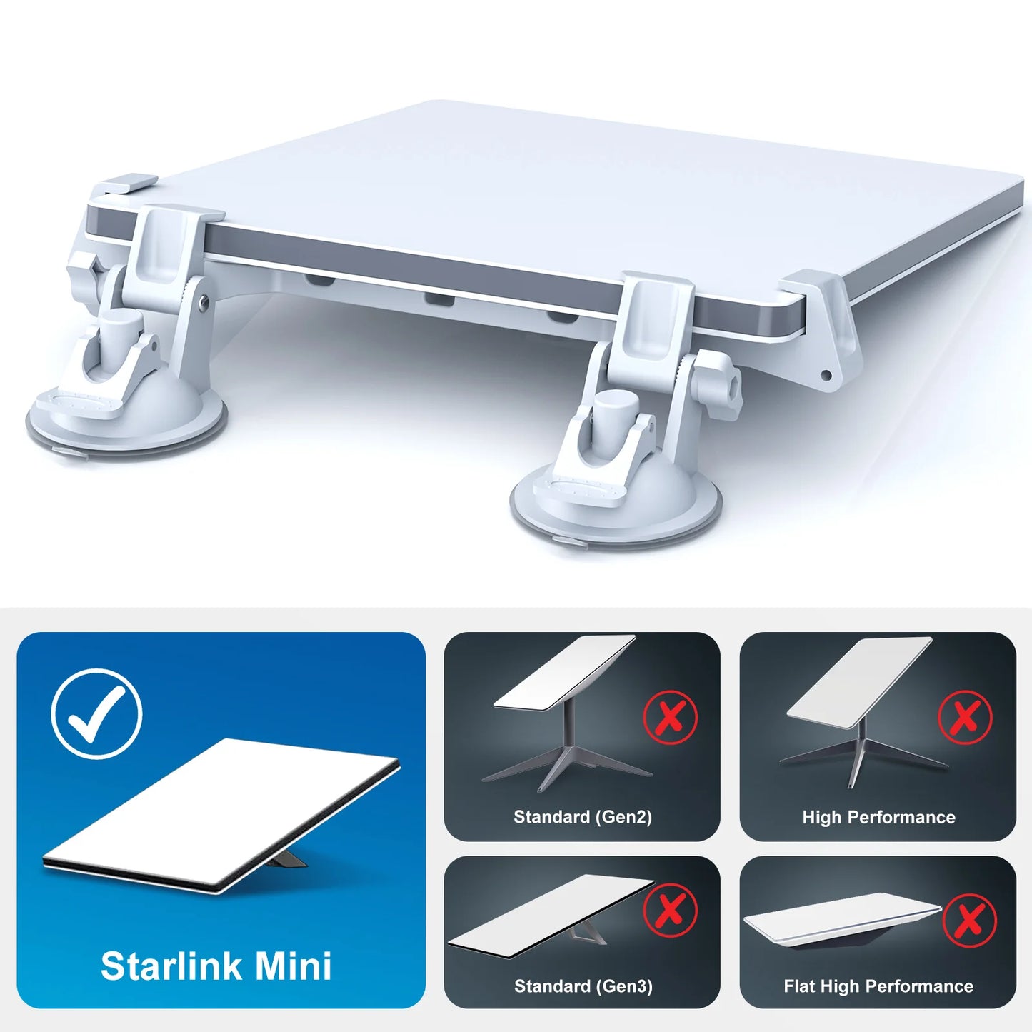 One Bracket 2 Suction Cups For Starlink Mini Sunroof Suction Cup Car Mount Bracket Navigation For Starlink Mini Mounting Kit