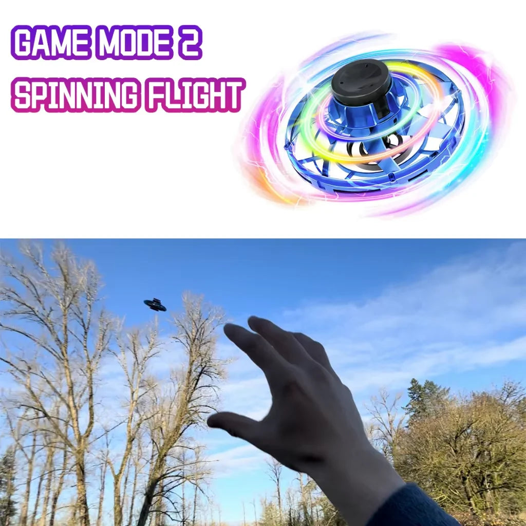 UFO Fingertip Gyroscope Sensing Toy, Fun Floating Luminous Gyroscope Stress Reducing Toy Children's Birthday Toy Gift