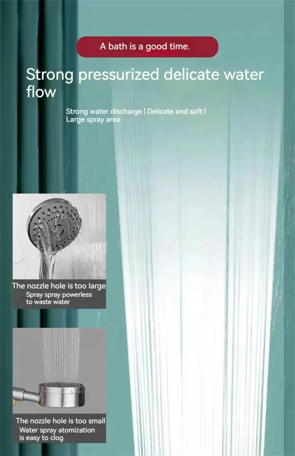 Adjustable Shower Head With 3 Modes