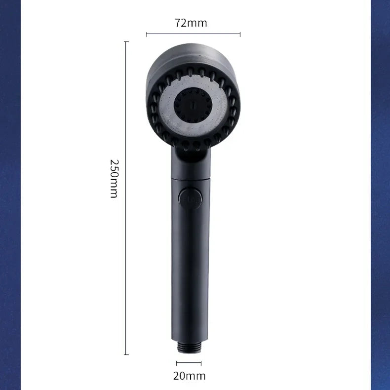 High Pressurized Filter Shower Head 3-mode Adjustable Spray with Massage Brush
