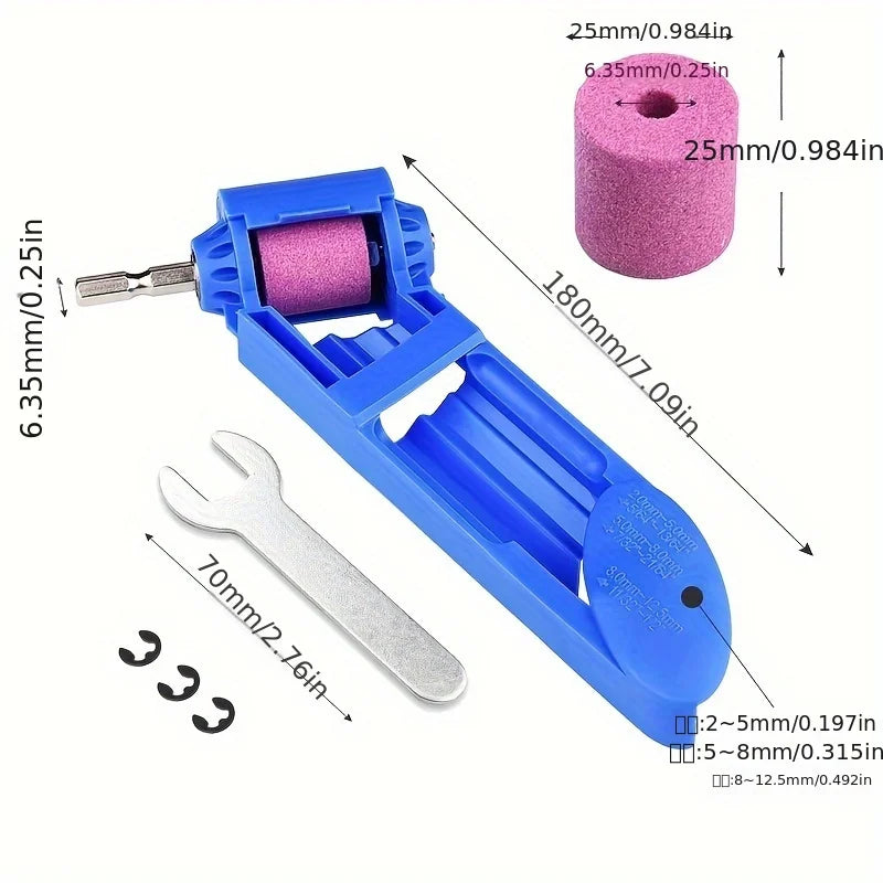 1pc Portable Drill Bit Sharpener With Grinding Wheel
