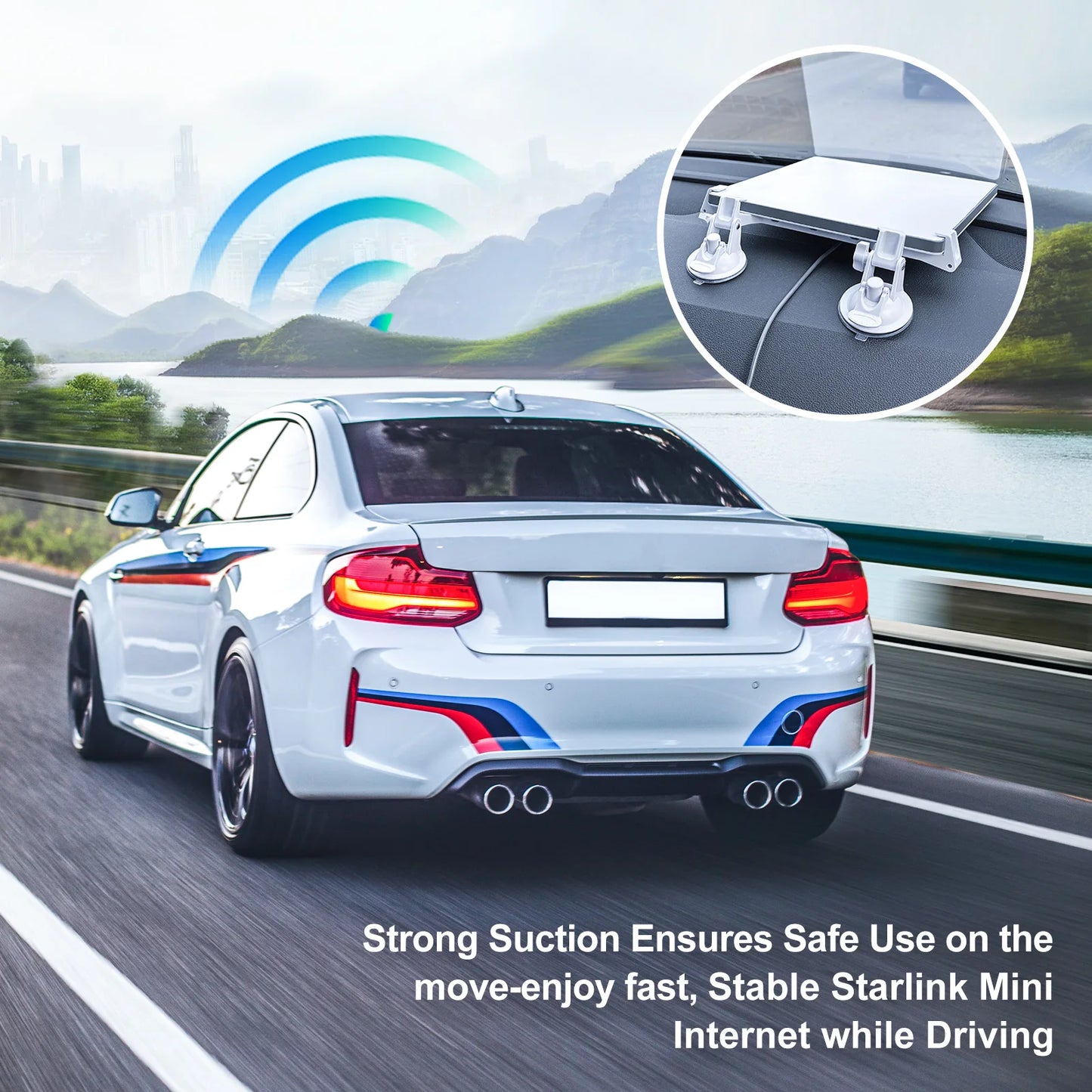 One Bracket 2 Suction Cups For Starlink Mini Sunroof Suction Cup Car Mount Bracket Navigation For Starlink Mini Mounting Kit