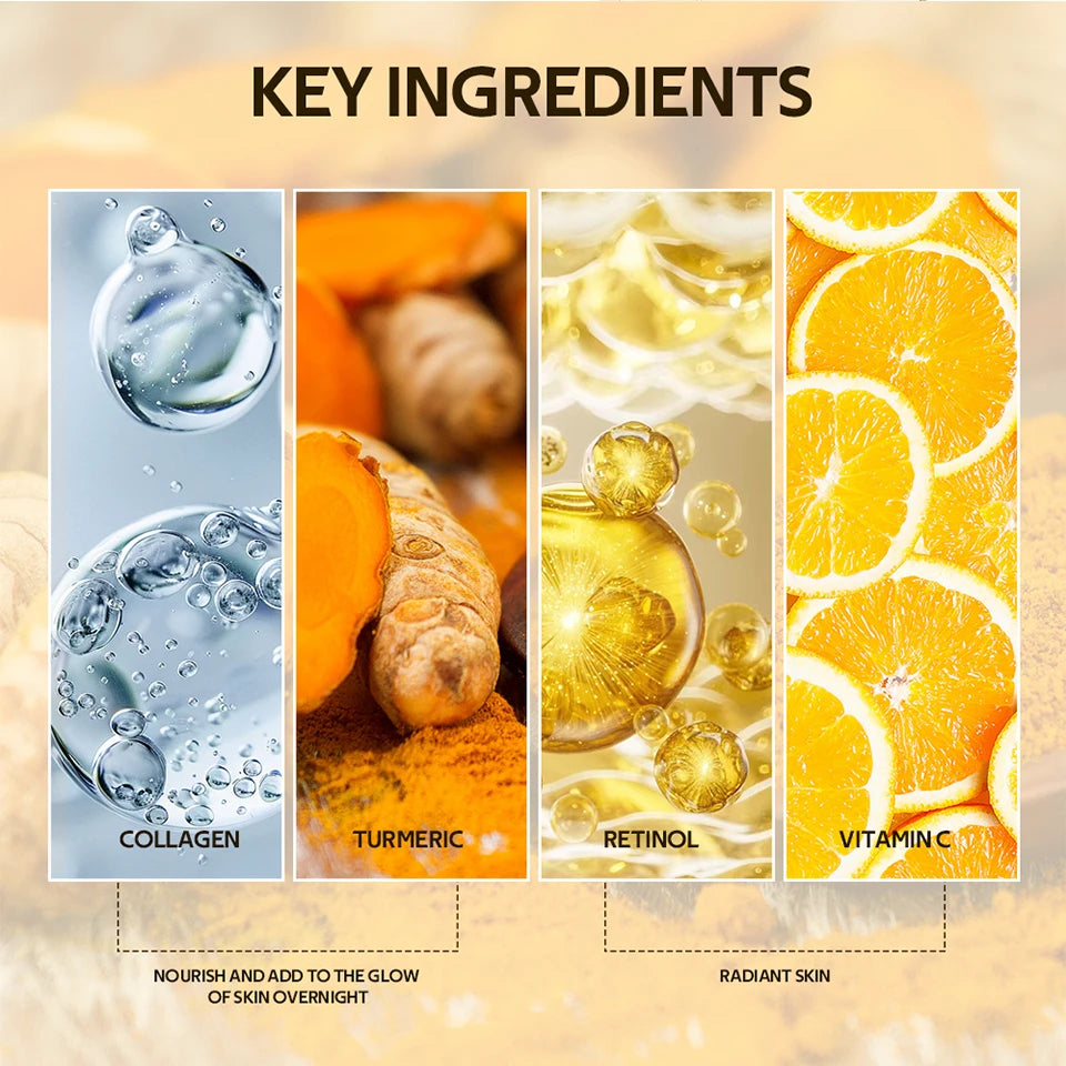 Kojic Acid Turmeric Overnight Wrapping Peel Off Mask Nourishes Hydrolyzed Collagen Glowing Skin Skin Firmnes Korean Skincare