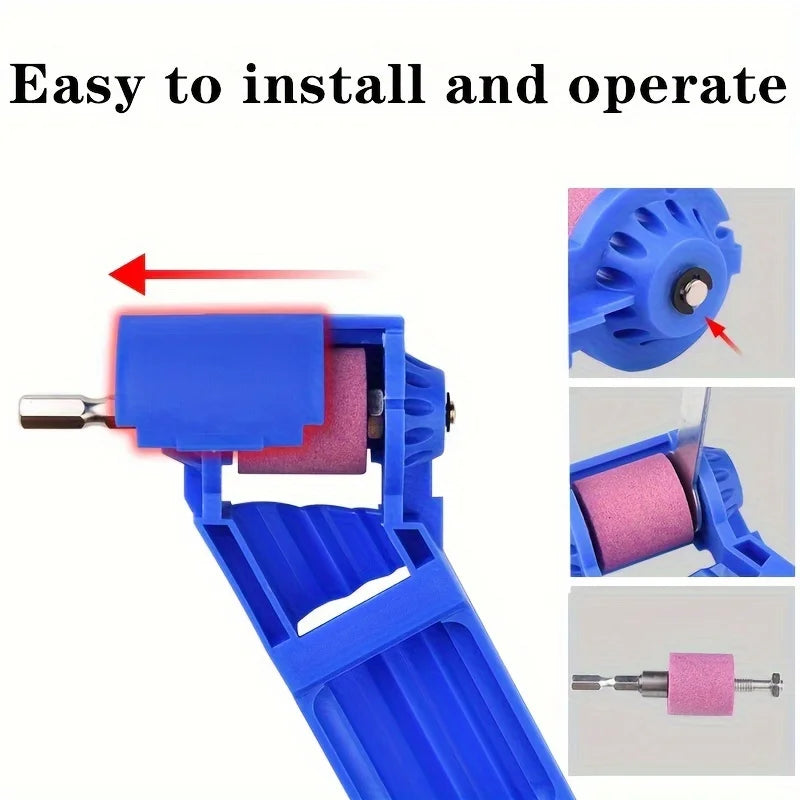 1pc Portable Drill Bit Sharpener With Grinding Wheel