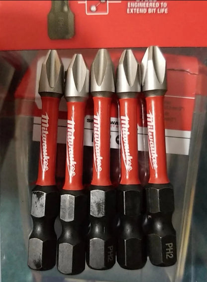 Milwaukee Shockwave PH2 Impact Drill Bits 25mm/50mm/89mm Head Screwdriver Power Tool Attachment Bit Series