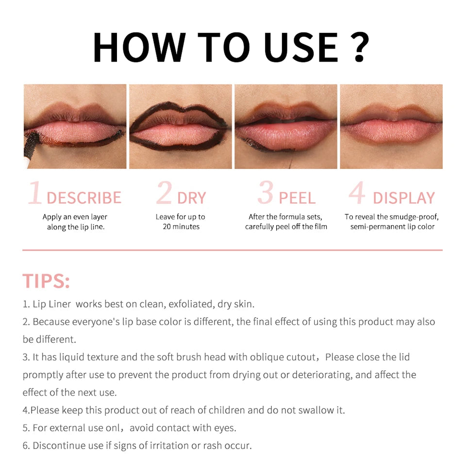 Waterproof Lip Liner Peel Off Tattoo Lipgloss