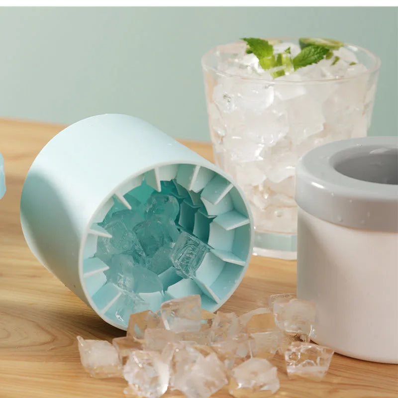 Silicone Ice Cube Mold Round Ice Bucket Homemade
