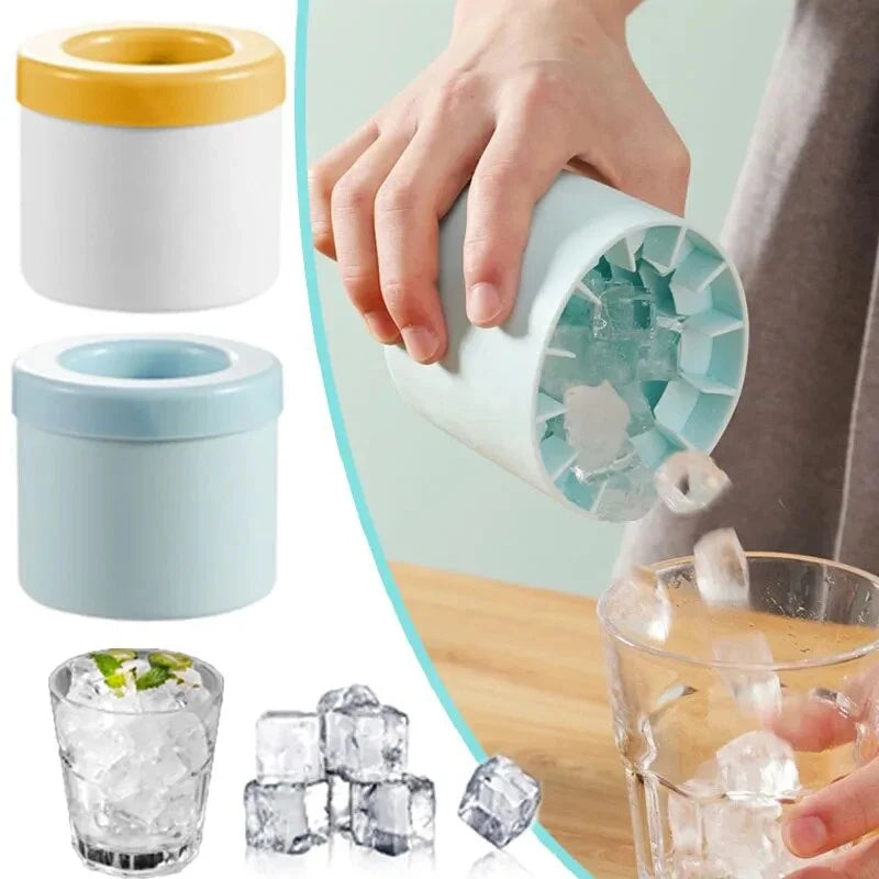 Silicone Ice Cube Mold Round Ice Bucket Homemade