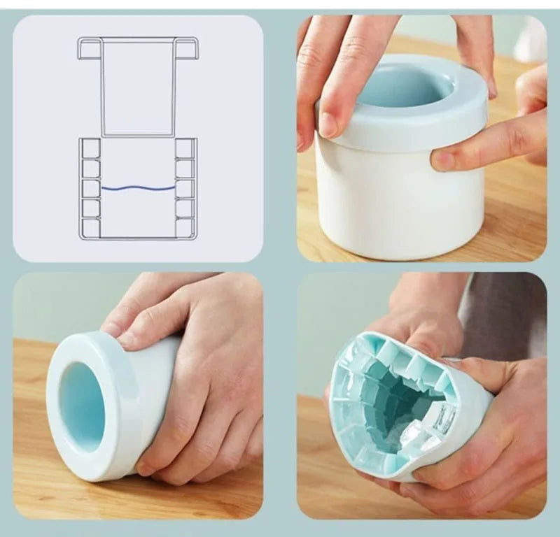 Silicone Ice Cube Mold Round Ice Bucket Homemade