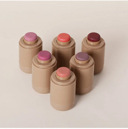 Magic Blush Stick 3-in-1 Cheek Lip Tinted Moistured Blush Stick Silky Brighten Blush Cream Blusher Cosmetics Tubes Matte Contour