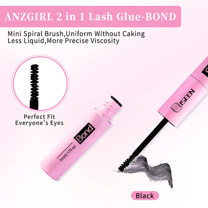 ISEEN Lash Bond and Seal 10ml for Lash Clusters Super Hold Long-Lasting Non-Irritating Eyelash Glue for DIY at Home