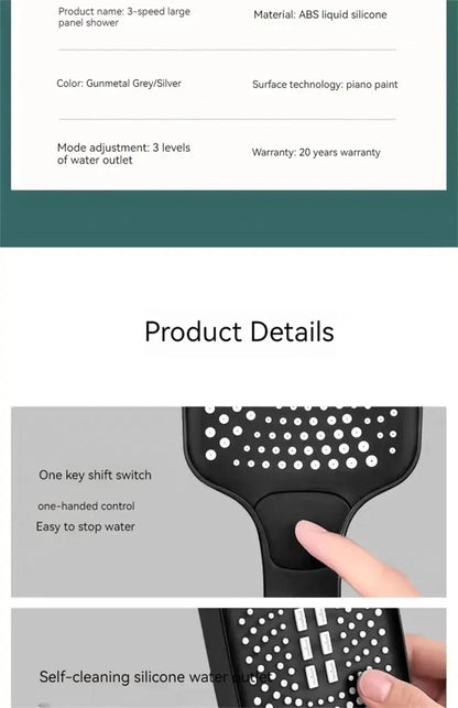 Adjustable Shower Head With 3 Modes