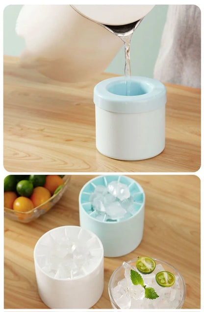 Silicone Ice Cube Mold Round Ice Bucket Homemade